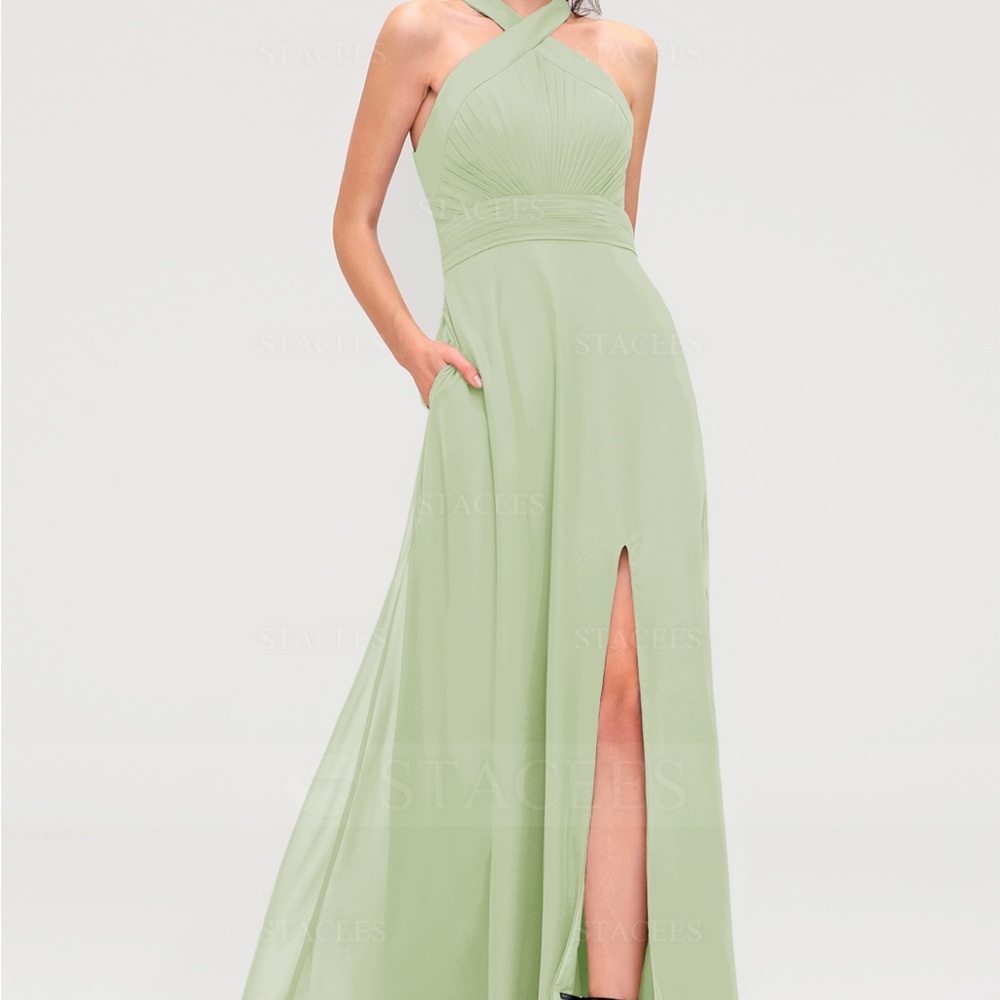 Stacee’s Dusty Sage Bridesmaid Dress